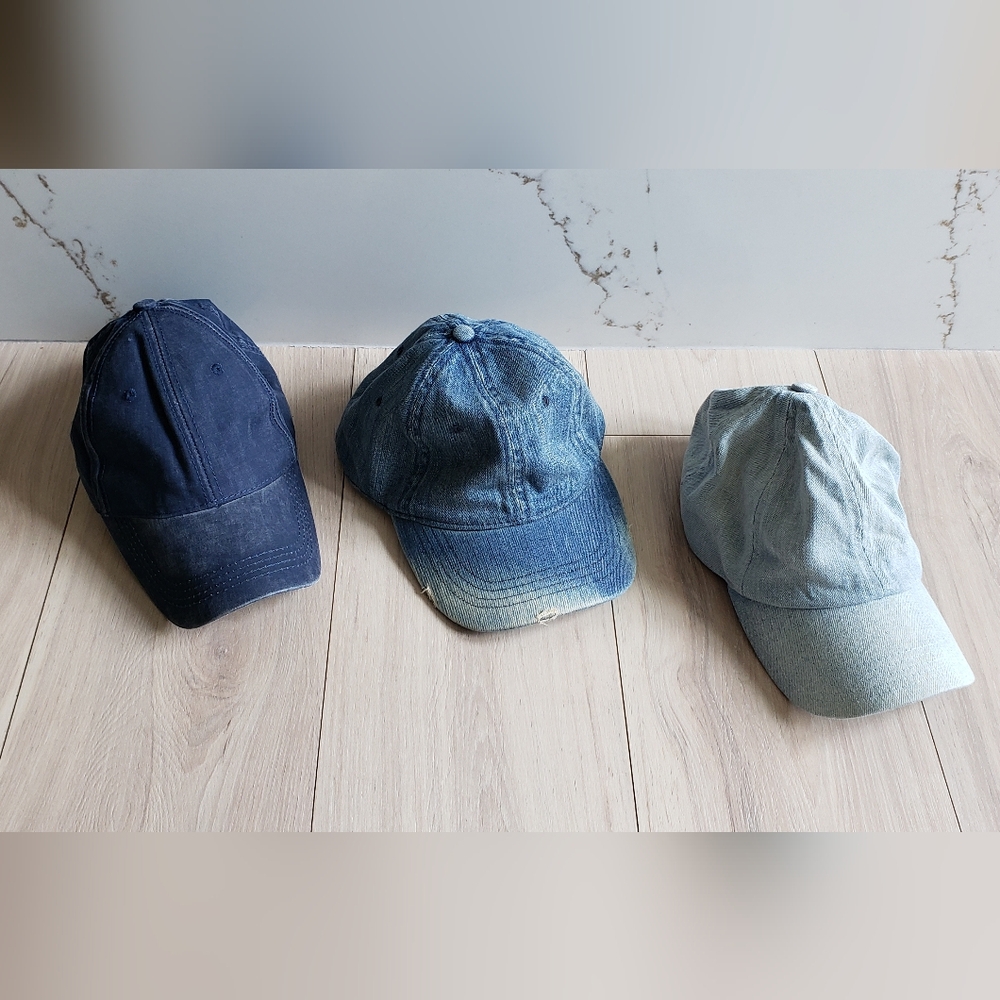 Hat Bundle Womens One Size Blue Denim Casual